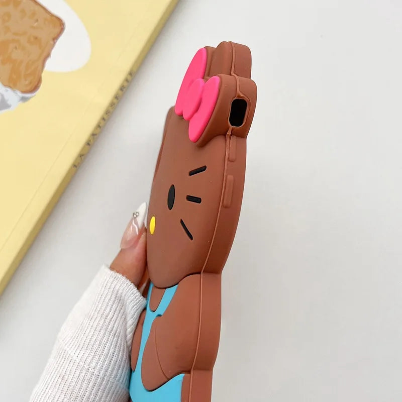 NEW Sanrio Hello Kitty Cartoon 3D Bow Phone Case For iPhone 15 14 13 Pro Max 11 12 13 Pro XR XS MAX Y2K Anti Fall Silicone Case